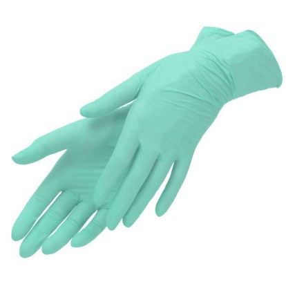 Нитриловые текстурированные перчатки, M, зелёные, 50 пар, Benovy