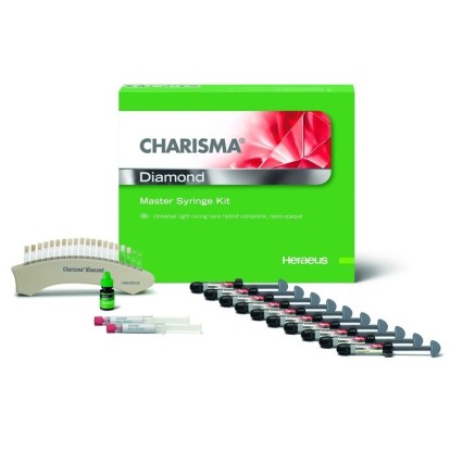 Харизма / Charisma Diamond Intro Kit (набор) - универсальный наногибридный светоотверждаемый композит (3*4г), Heraeus Kulzer / Германия