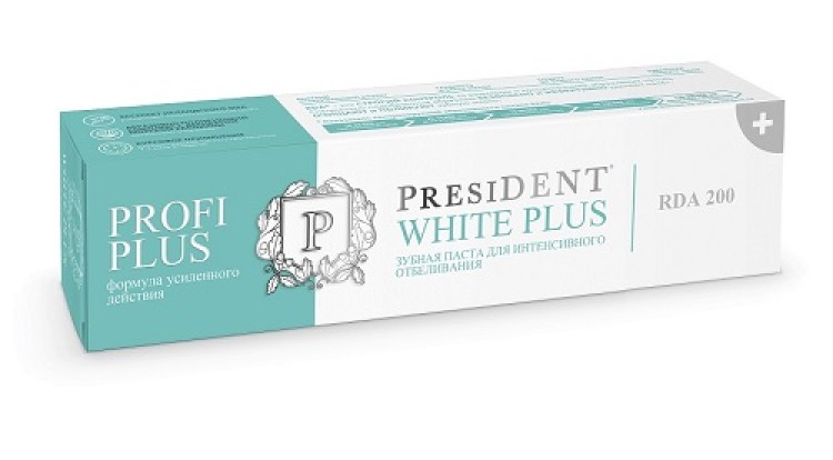 Зубная паста PROFI PLUS White Plus 200RDA, 30 мл (PRESIDENT)