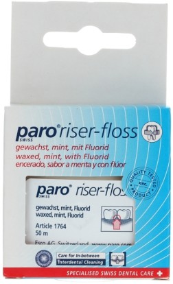 Зубная нить Paro riser-flos покрытая воском, 50 м