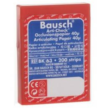 Артикуляционная бумага  ВК 63 красная/синяя, 40мкм , 200л (Bausch)
