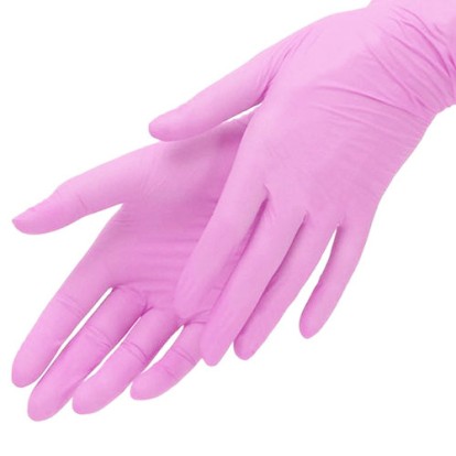Перчатки Blossom нитриловые розовые, XS текстурированные  (50пар)