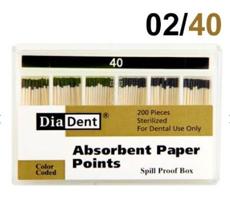 Бумажные штифты DiaDent 02 №40, (200шт), DiaDent / Корея