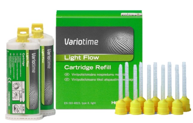 Вариотайм / Variotime Light Flow - А - силикон, коррегирующий слой, низкой вязкости (2*50мл), Heraeus Kulzer / Германия