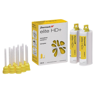 Элит / Elite HD+ Monophase Medium Body (желтый) - A-силикон средней вязкости, средняя консистенция (50мл + 50мл), Zhermack / Италия