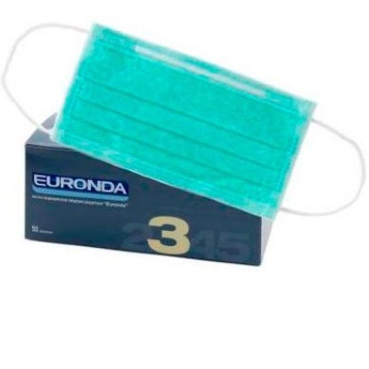 Маски Euronda, зеленые (50 шт.)