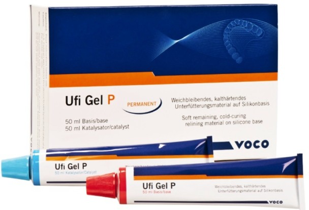 Уфи Гель / Ufi Gel P - прокладочный материал под протезы (2*50мл+3*10мл), VOCO / Германия