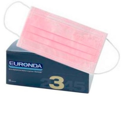 Маски Euronda, розовые (50 шт.)
