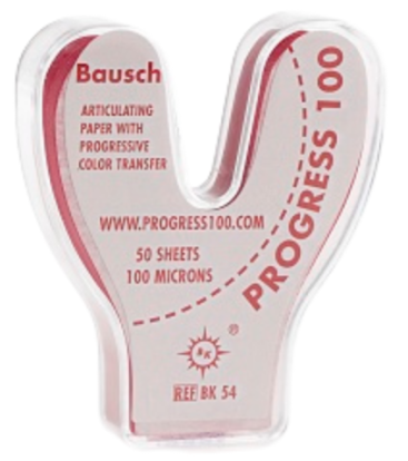 Артикуляционная бумага Bausch BK 54 - подкова, красная (100мкм, 50шт), Bausch / Германия