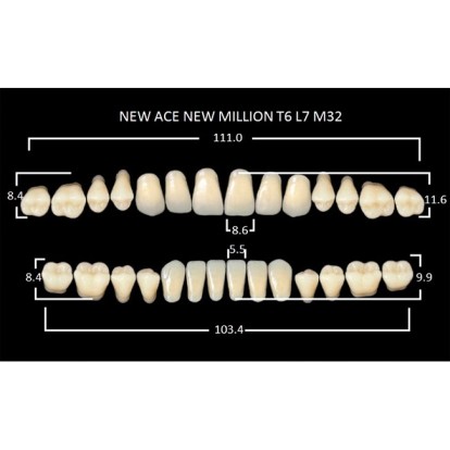 Зубы планка 28 шт MILLION NEW ACE T6/A2
