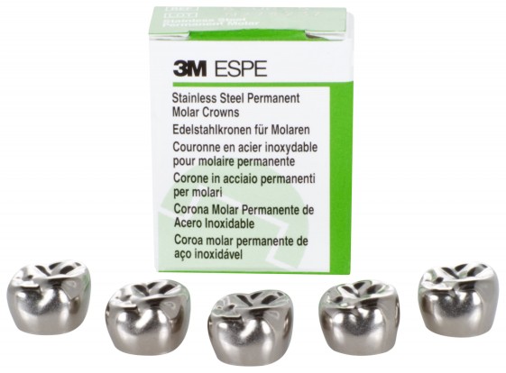 Коронки из нержавеющей стали для временных зубов Stainless Steel Crowns - 6 DUR (3M ESPE), 6 штук