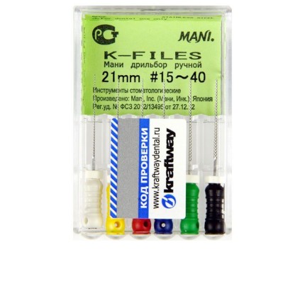 К-Файл / K-Files №15-40, 21мм, (6шт), Mani / Япония